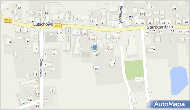 Lubichowo, Starogardzka, 10a, mapa Lubichowo