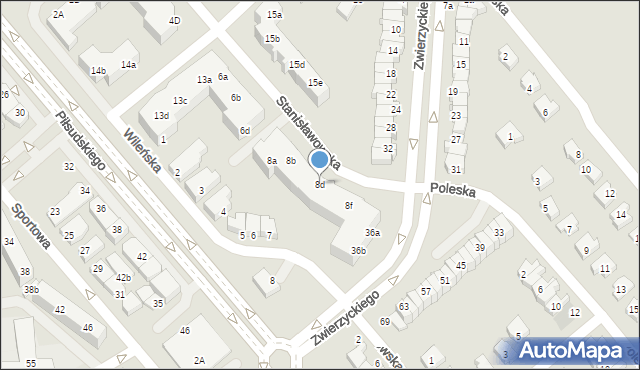 Lubin, Stanisławowska, 8d, mapa Lubin