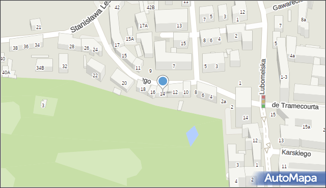 Lublin, Stanisława Leszczyńskiego, 14, mapa Lublina