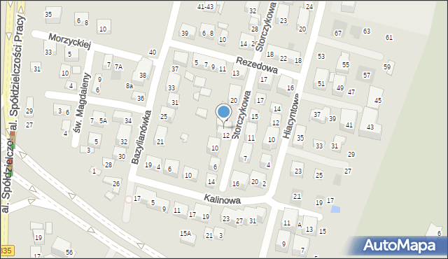 Lublin, Storczykowa, 14, mapa Lublina