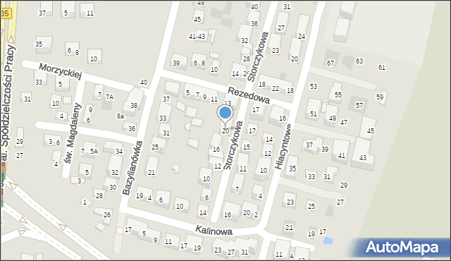 Lublin, Storczykowa, 20, mapa Lublina