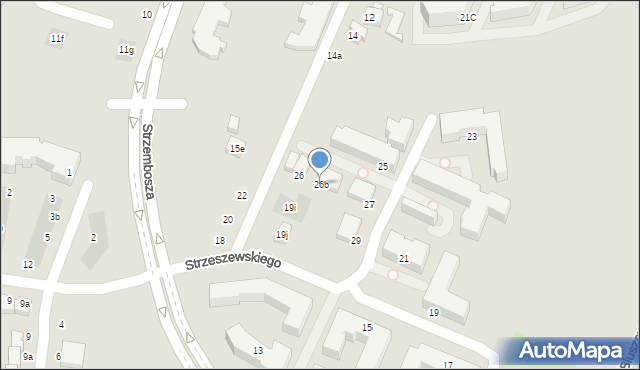 Lublin, Strzeszewskiego Czesława, 26b, mapa Lublina