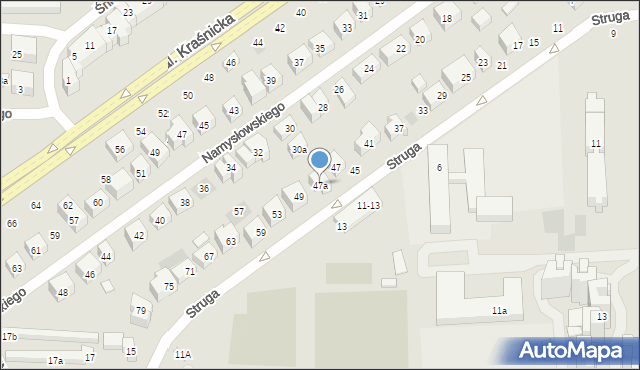 Lublin, Struga Andrzeja, 47a, mapa Lublina