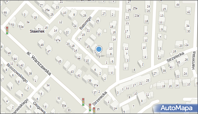 Lublin, Stefana Batorego, 3, mapa Lublina