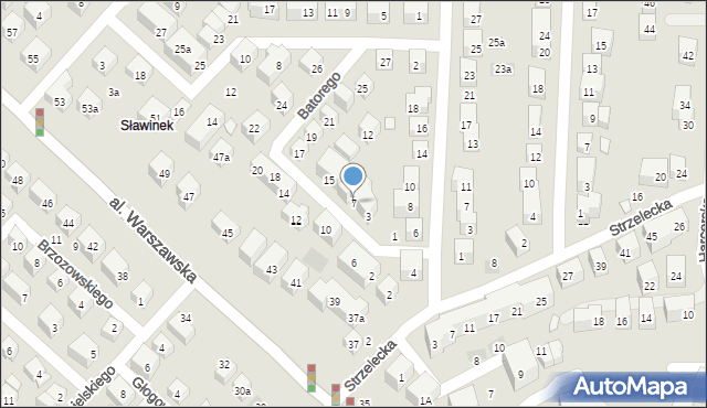 Lublin, Stefana Batorego, 7, mapa Lublina