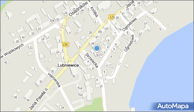 Lubniewice, Strzelecka, 3, mapa Lubniewice