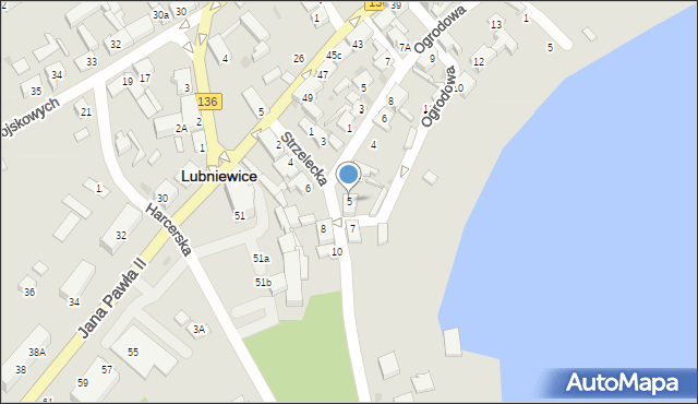 Lubniewice, Strzelecka, 5, mapa Lubniewice