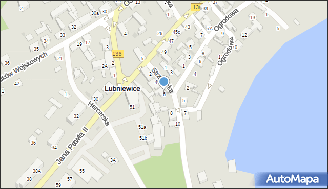 Lubniewice, Strzelecka, 6, mapa Lubniewice