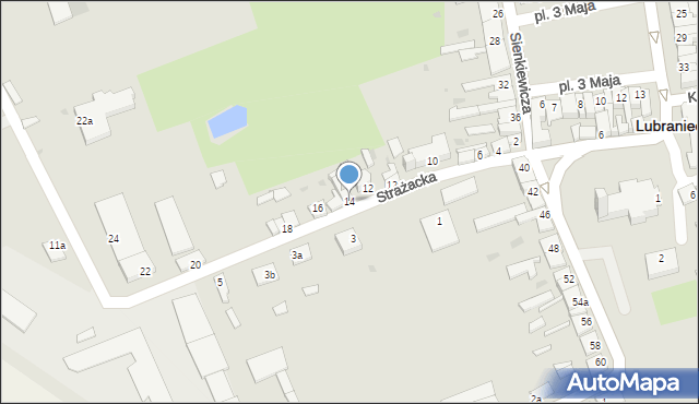 Lubraniec, Strażacka, 14, mapa Lubraniec