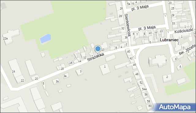 Lubraniec, Strażacka, 1a, mapa Lubraniec