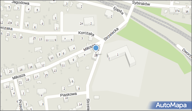 Lubsko, Strzelecka, 1B, mapa Lubsko