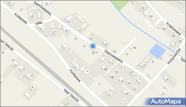 Łuczyce, Starowiejska, 9, mapa Łuczyce