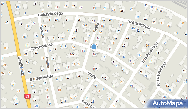 Łuków, Staffa Leopolda, 10, mapa Łuków