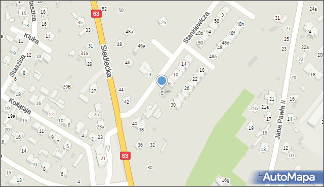 Łuków, Stankiewicza Ryszarda, 2, mapa Łuków