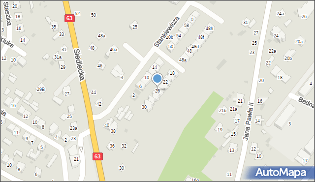 Łuków, Stankiewicza Ryszarda, 26, mapa Łuków