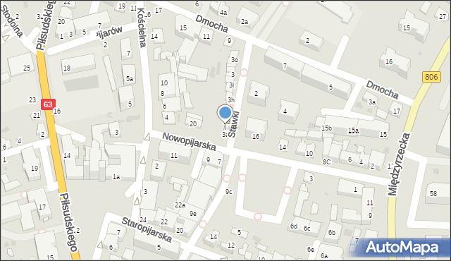 Łuków, Stawki, 3b, mapa Łuków