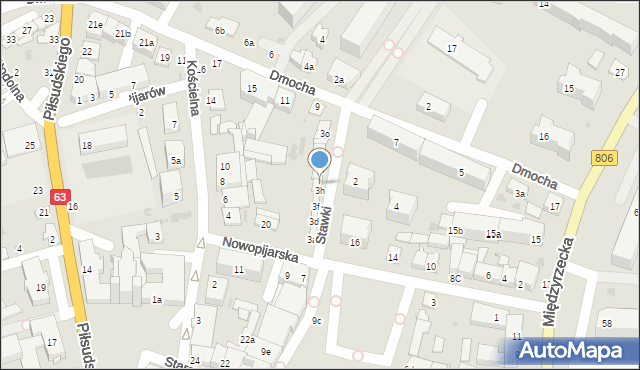 Łuków, Stawki, 3i, mapa Łuków