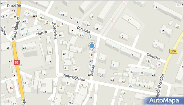 Łuków, Stawki, 3k, mapa Łuków