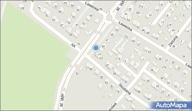 Łuków, Stodolna, 104, mapa Łuków