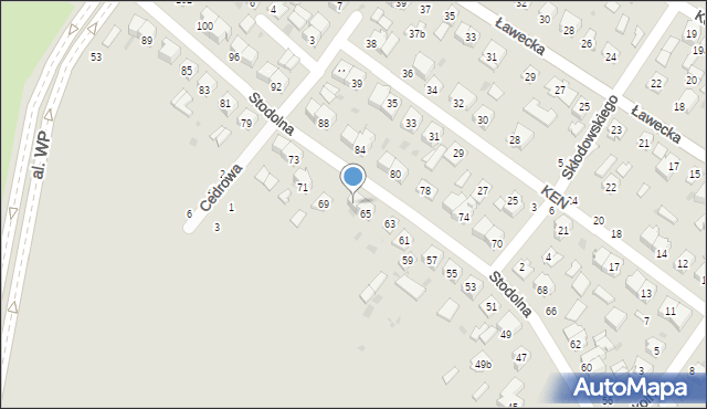 Łuków, Stodolna, 67, mapa Łuków