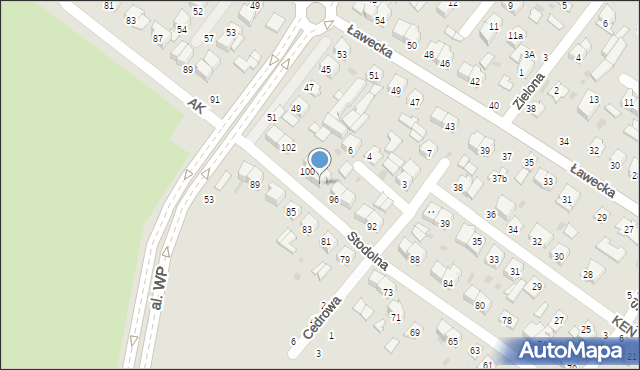 Łuków, Stodolna, 98, mapa Łuków