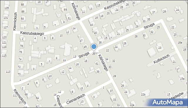 Łuków, Struga Andrzeja, 20, mapa Łuków