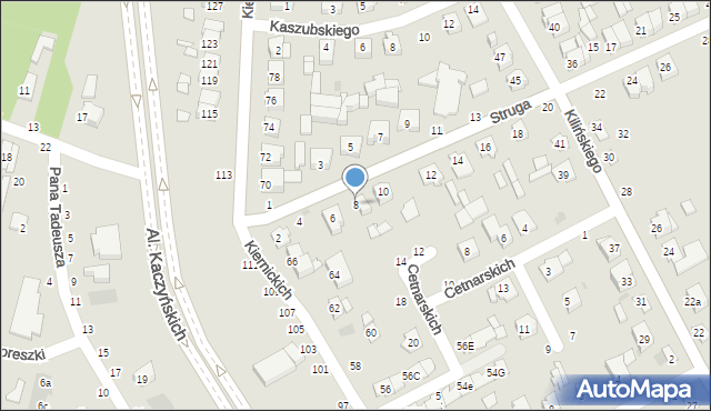 Łuków, Struga Andrzeja, 8, mapa Łuków