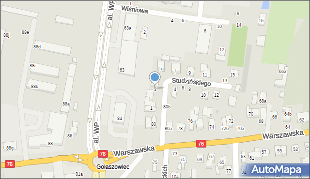 Łuków, Studzińskiego Michała, 3, mapa Łuków