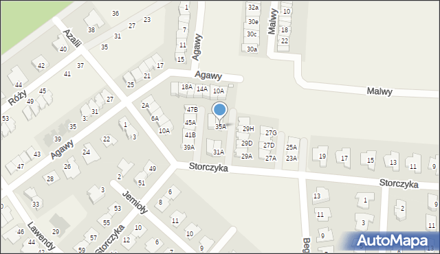 Lusówko, Storczyka, 35A, mapa Lusówko