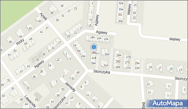 Lusówko, Storczyka, 43B, mapa Lusówko