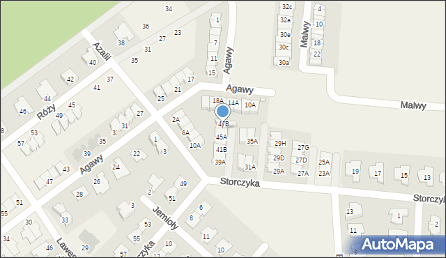 Lusówko, Storczyka, 47A, mapa Lusówko