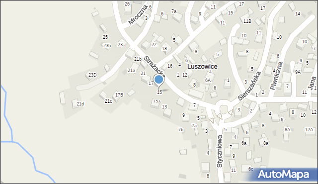 Luszowice, Strażacka, 15, mapa Luszowice