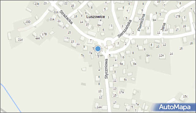 Luszowice, Strażacka, 3, mapa Luszowice