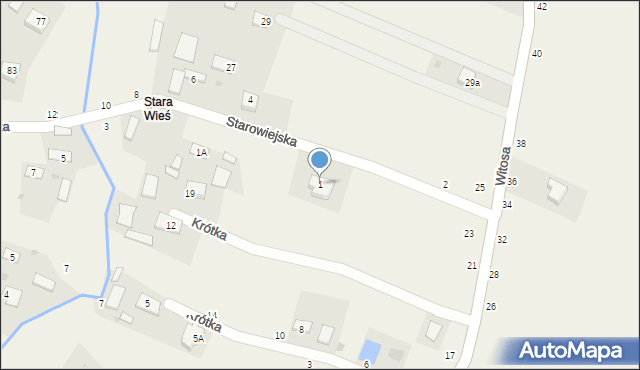 Luszowice, Starowiejska, 1, mapa Luszowice