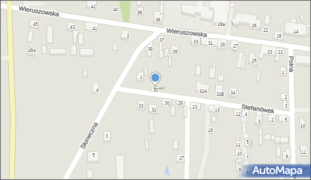 Lututów, Stefanówek, 32, mapa Lututów