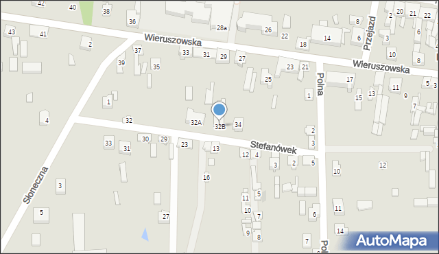 Lututów, Stefanówek, 32B, mapa Lututów