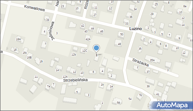 Luzino, Strzebielińska, 8, mapa Luzino