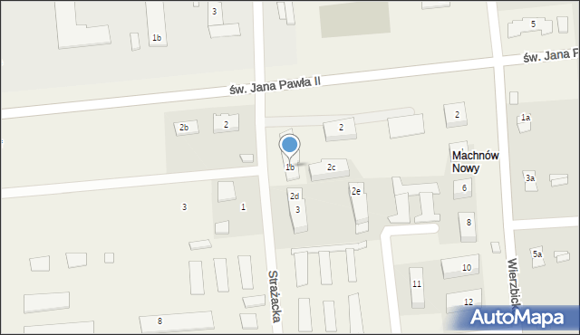 Machnów Nowy, Strażacka, 1b, mapa Machnów Nowy