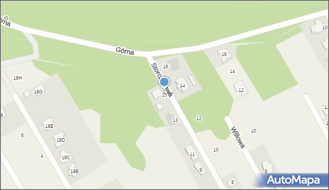 Majdan, Storczykowa, 15, mapa Majdan