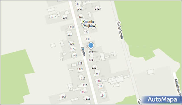 Majków, Staffa Leopolda, 128, mapa Majków