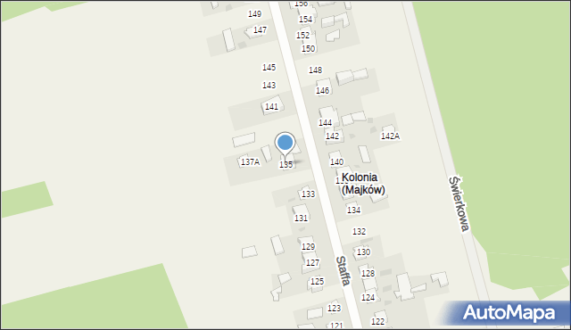 Majków, Staffa Leopolda, 135, mapa Majków