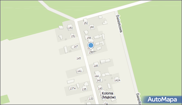 Majków, Staffa Leopolda, 150, mapa Majków