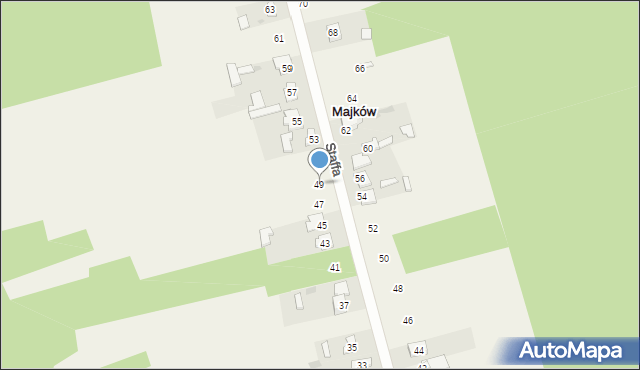 Majków, Staffa Leopolda, 49, mapa Majków