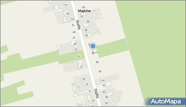 Majków, Staffa Leopolda, 50, mapa Majków