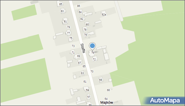 Majków, Staffa Leopolda, 74, mapa Majków