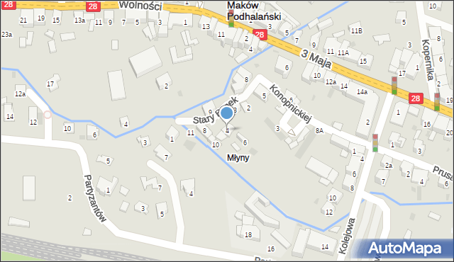 Maków Podhalański, Stary Rynek, 4, mapa Maków Podhalański