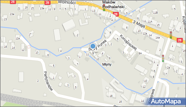 Maków Podhalański, Stary Rynek, 8, mapa Maków Podhalański