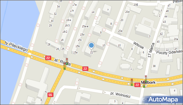 Malbork, Stare Miasto, 11, mapa Malborka