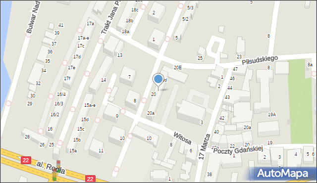 Malbork, Stare Miasto, 20c, mapa Malborka