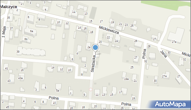 Malczyce, Strażacka, 1, mapa Malczyce
